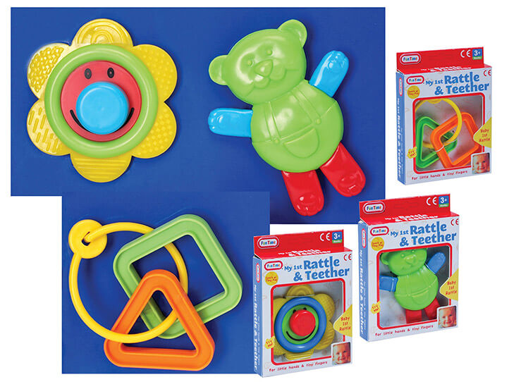 Infant Toys - Rattle & Teether 3-asstd